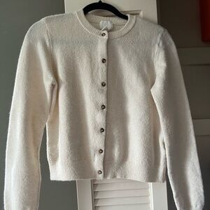 H&M Cream Button-Up Cardigan